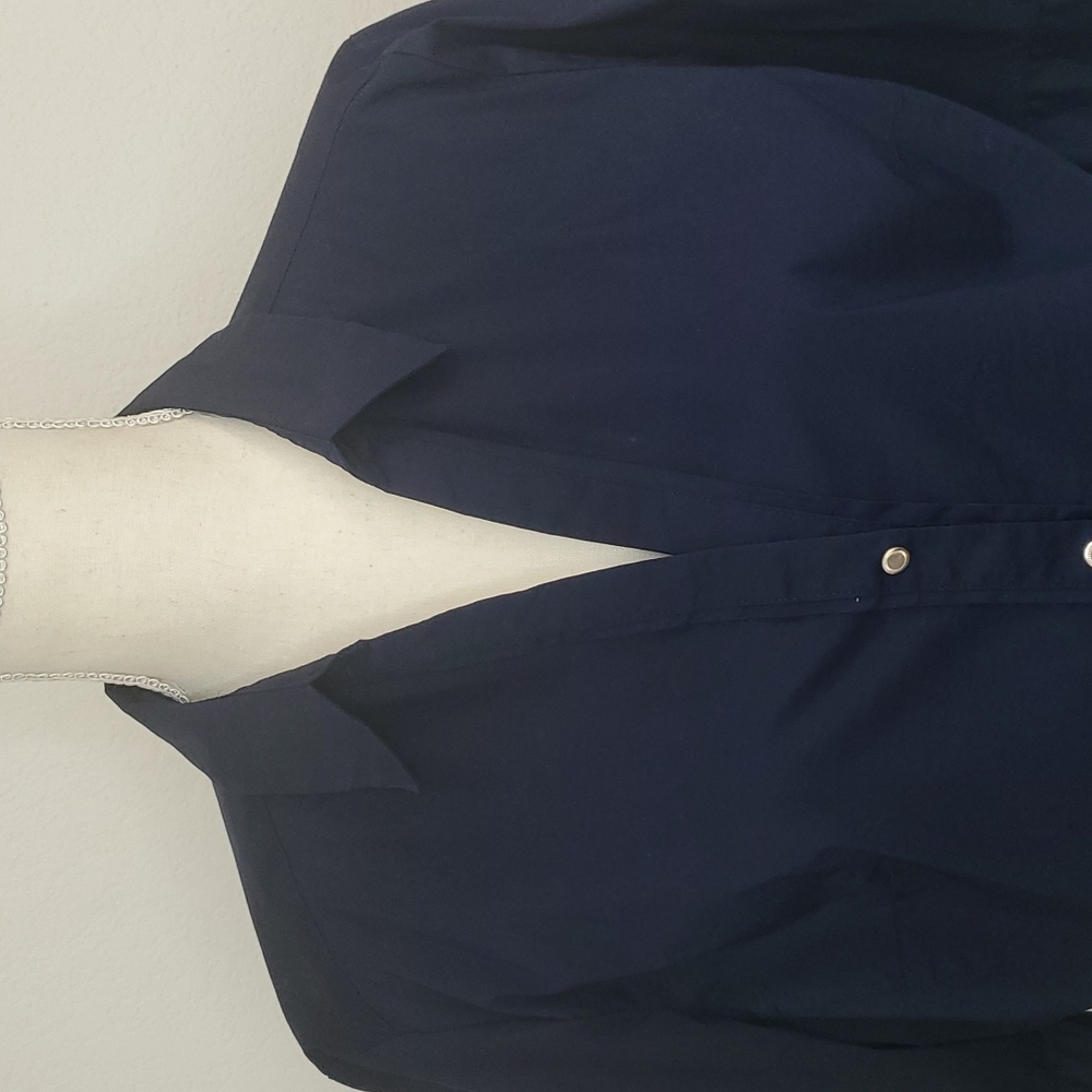 NY&Co Navy Blue Snap Button Shirt